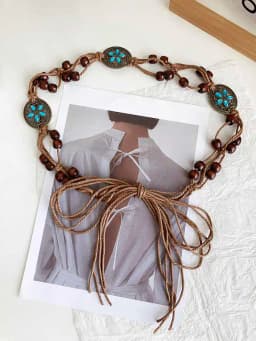 Women's Retro-Ethnic Style Waist Belt Summer New High-End Decorative Versatile Exclusive Crafted Cord