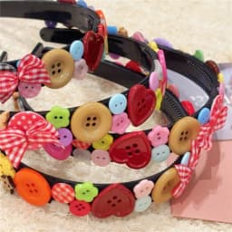 Dopamine Coloured Button Headband Face Washing Y2k Childishness Hairband Headwear Korean Style Bow Hair Hoop