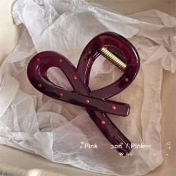 2pcs Vintage Red Polka Dot Ribbon Bow Shark Clip Hairpin Hair Claw Crab Barrettes Elegant Headwear Hair Accessories Women Gift