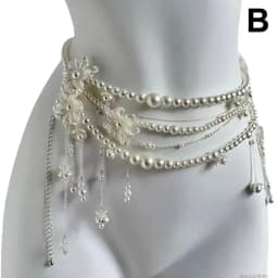 Fashion Y2K Retro Multilayer Pearl Waist Chain Belt For Women - Stylish Body Jewelry Accessories For Party & Casual Wear