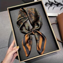 2025 Luxury Brand Fashion Soft Satin Scarf Square Scarves 70cm Headscarf Travel Shawl Hijab Wrap Bandana Foulard
