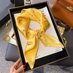 2025 Luxury Brand Fashion Soft Satin Scarf Square Scarves 70cm Headscarf Travel Shawl Hijab Wrap Bandana Foulard