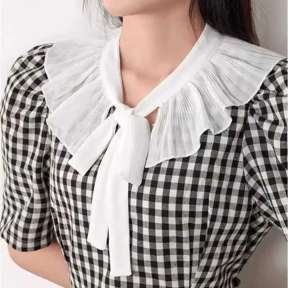 Lace Frill False Collar Summer Dress Shirt Detachable Collar Decoration Removable Clothing Shoulder Wraps Fake Collar Cape