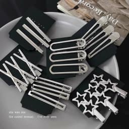 2/3Pcs/Set Y2K Silver Metal Hairpin for Women Girls Star Hair Clips Multiple Styles Seamless Duckbill Clip Hair Accessoires