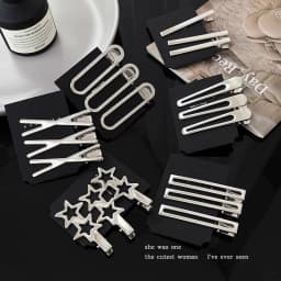 2/3Pcs/Set Y2K Silver Metal Hairpin for Women Girls Star Hair Clips Multiple Styles Seamless Duckbill Clip Hair Accessoires