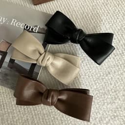 Women Girls Elegant PU Leather Bowknot Hairpins Korean Fashion Hair Side Clip Hair Accessories Ornaments Barrettes Duckbill 2025