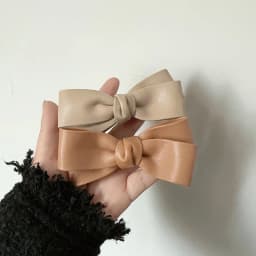 Women Girls Elegant PU Leather Bowknot Hairpins Korean Fashion Hair Side Clip Hair Accessories Ornaments Barrettes Duckbill 2025