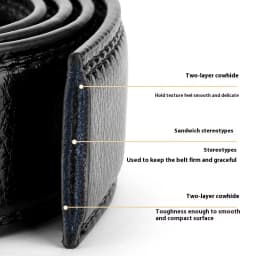 Men's Automatic Belt , Without Buckle,110-160cm Genuine Leather Belt, 3.5cm Belt for 3.5-3.8 Buckle Replacement Belt