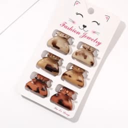 6Pcs Mini Hair Claw Clips,Tortoise Shell Leopard Small Jaw Clips Tortoise Barrettes Acrylic Hair Jaw Clips Clamps for Women Girl
