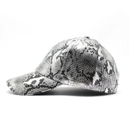 Snake Print PU Leather Baseball Cap, Adjustable Hip-Hop Street Dance Hat, Lightweight Sun Protection for Outdoor Activities