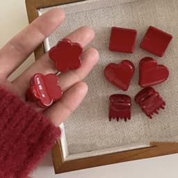 Red hair clip women's side bange small mini duckbill clip temperament seamless hair clip headwear Hair Claws