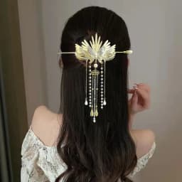 Female Luxury Chinese Headwear Angel Wing Baby Hairpin Alloy Tassels Hair Sticks Women Daily Hair Clip Sweet Hair Accessories