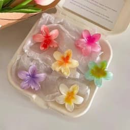6Pcs Gradient Hair Clips New Flower Hair Claws Small Size Fashion Headwear Hairpin Crab Barrette Hair Accessories for Women