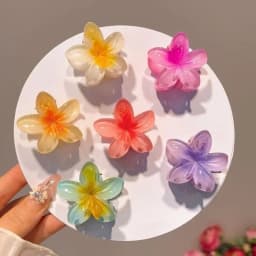 6Pcs Gradient Hair Clips New Flower Hair Claws Small Size Fashion Headwear Hairpin Crab Barrette Hair Accessories for Women