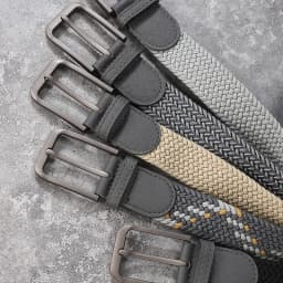 Non-perforated, non-perforated, men's and women's woven belts, elastic elastic canvas belts, women's Korean version, versatile s