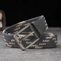 Non-perforated, non-perforated, men's and women's woven belts, elastic elastic canvas belts, women's Korean version, versatile s
