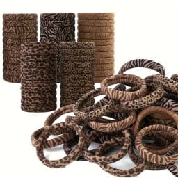 10/20/30/50/100pcs Women's Leopard Print Fashion Hair Tie Autumn and Winter High Elasticity Ponytail Hair Rope Headwear
