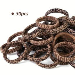 10/20/30/50/100pcs Women's Leopard Print Fashion Hair Tie Autumn and Winter High Elasticity Ponytail Hair Rope Headwear
