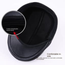 Genuine Cowhide Leather Men Berets Cap Hat High Quality Fashion Men's Real Leather Adult Black Hats