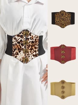 1pcs Multicolor Leopard Print Elastic Lock Waist Corset Fashion Waist Corset Dress Accessories Belt