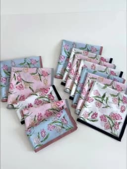 3-Pack of Pure Cotton Women's Handkerchiefs, Classic Floral Flap Pocket Pants Squares, Bridal Handkerchiefs, Holiday and Mother's Day Gifts