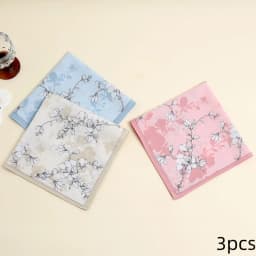 3-Pack of Pure Cotton Women's Handkerchiefs, Classic Floral Flap Pocket Pants Squares, Bridal Handkerchiefs, Holiday and Mother's Day Gifts
