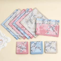 3-Pack of Pure Cotton Women's Handkerchiefs, Classic Floral Flap Pocket Pants Squares, Bridal Handkerchiefs, Holiday and Mother's Day Gifts