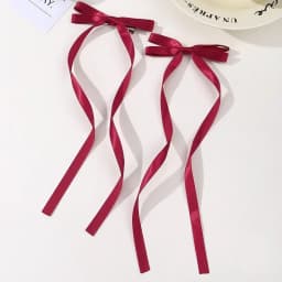 2 Pcs Fabric Hair Bow Hairpin for Women Girls Ribbon Hair Clips Headwear Black White Bow Top Clip Female Hair Accessories