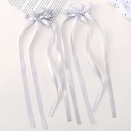 2 Pcs Fabric Hair Bow Hairpin for Women Girls Ribbon Hair Clips Headwear Black White Bow Top Clip Female Hair Accessories