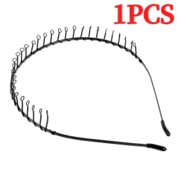6PCS Metal Headband for Men Women Fashion Hair Bands Outdoors Sports Non Slip Smooth Elastic Teeth Comb Unisex Hair Accessories