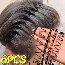 6PCS Metal Headband for Men Women Fashion Hair Bands Outdoors Sports Non Slip Smooth Elastic Teeth Comb Unisex Hair Accessories