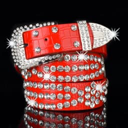 Punk Style Studded Belts for Women Y2K Rhinestone Female Belt PU Leather Ladies Waist Strap Decoration