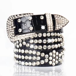 Punk Style Studded Belts for Women Y2K Rhinestone Female Belt PU Leather Ladies Waist Strap Decoration