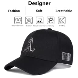 Unisex A Letter Embroidery Side American Flag Baseball Cap Spring Autumn Outdoor Adjustable Casual Hat Hip Hop Hat Sunscreen Hat