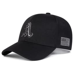 Unisex A Letter Embroidery Side American Flag Baseball Cap Spring Autumn Outdoor Adjustable Casual Hat Hip Hop Hat Sunscreen Hat