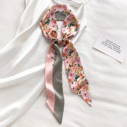 Fashion Printing Flower Long Ribbons Hair Scarf for Women INS Design Silk Headband Long Scarves Ribbon Hair Accessories