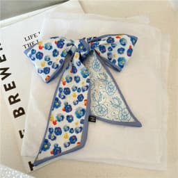 Fashion Printing Flower Long Ribbons Hair Scarf for Women INS Design Silk Headband Long Scarves Ribbon Hair Accessories
