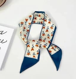 Fashion Printing Flower Long Ribbons Hair Scarf for Women INS Design Silk Headband Long Scarves Ribbon Hair Accessories