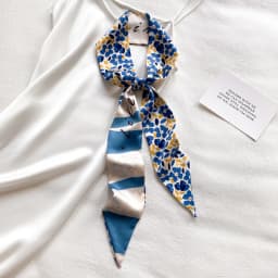 Fashion Printing Flower Long Ribbons Hair Scarf for Women INS Design Silk Headband Long Scarves Ribbon Hair Accessories
