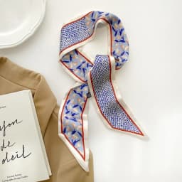Fashion Printing Flower Long Ribbons Hair Scarf for Women INS Design Silk Headband Long Scarves Ribbon Hair Accessories