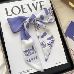 Fashion Printing Flower Long Ribbons Hair Scarf for Women INS Design Silk Headband Long Scarves Ribbon Hair Accessories