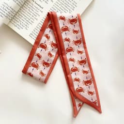 Fashion Printing Flower Long Ribbons Hair Scarf for Women INS Design Silk Headband Long Scarves Ribbon Hair Accessories