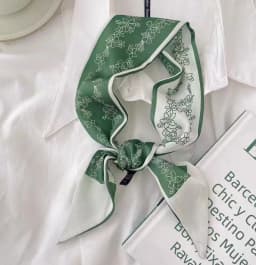 Fashion Printing Flower Long Ribbons Hair Scarf for Women INS Design Silk Headband Long Scarves Ribbon Hair Accessories