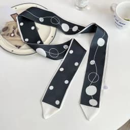 Fashion Printing Flower Long Ribbons Hair Scarf for Women INS Design Silk Headband Long Scarves Ribbon Hair Accessories