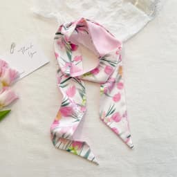 Fashion Printing Flower Long Ribbons Hair Scarf for Women INS Design Silk Headband Long Scarves Ribbon Hair Accessories