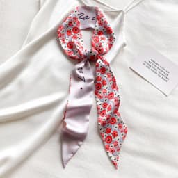 Fashion Printing Flower Long Ribbons Hair Scarf for Women INS Design Silk Headband Long Scarves Ribbon Hair Accessories