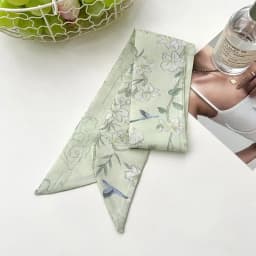 Fashion Printing Flower Long Ribbons Hair Scarf for Women INS Design Silk Headband Long Scarves Ribbon Hair Accessories