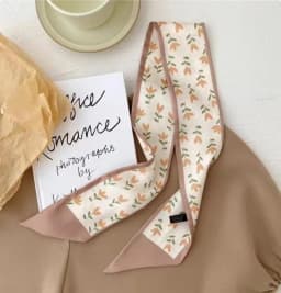Fashion Printing Flower Long Ribbons Hair Scarf for Women INS Design Silk Headband Long Scarves Ribbon Hair Accessories