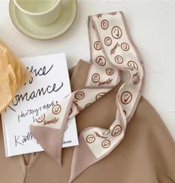 Fashion Printing Flower Long Ribbons Hair Scarf for Women INS Design Silk Headband Long Scarves Ribbon Hair Accessories