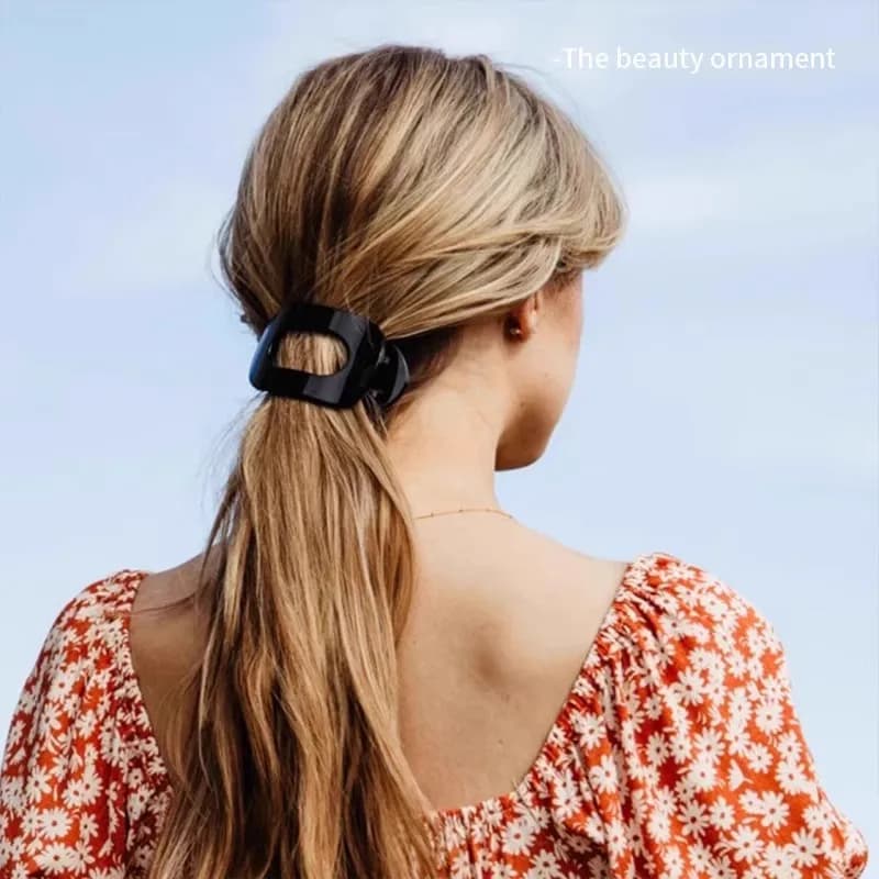 Vintage Solid Oval Teeth Hair Clip For Women Girl Long Hair Holder Hairpin Headband Back Head Hair Claw Fashion Hair Accessories